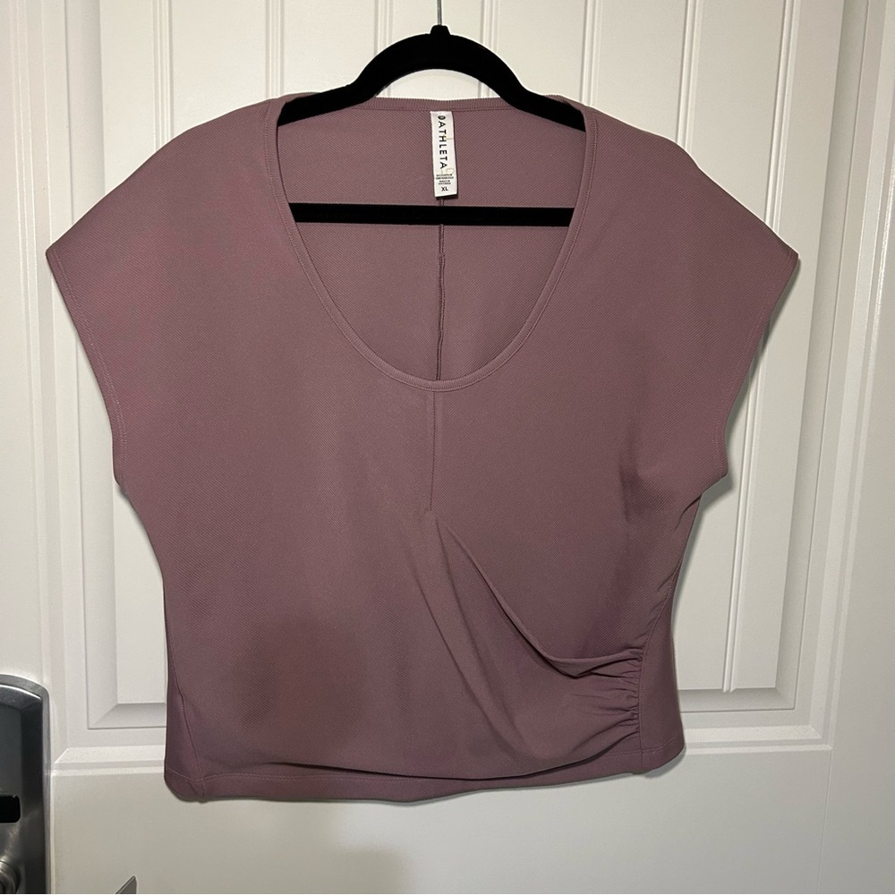 Athleta Flora Mauve Wrapped Bayview Tee Size XL